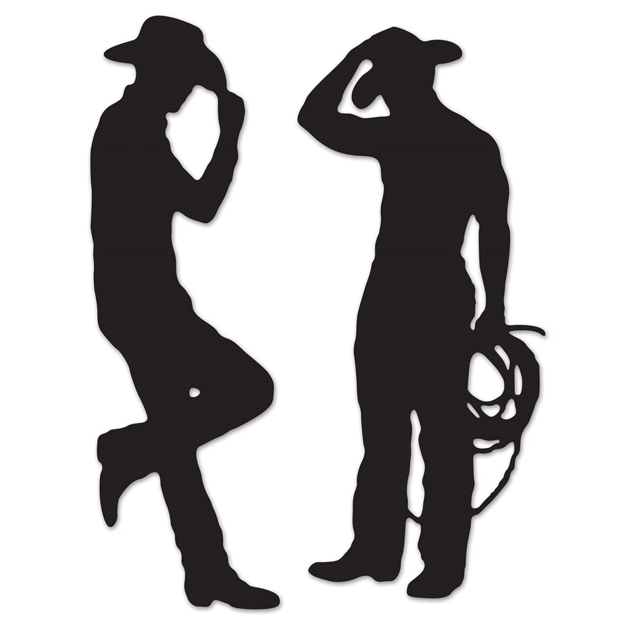 Beistle Club Pack of 24 Black Country Western Cowboy Silhouette Cutout Party Decorations 37"